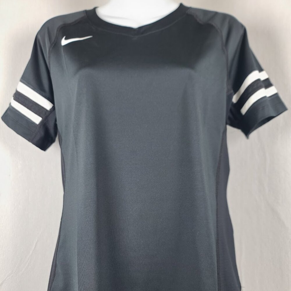 Nike Women's Black White Club Ace Short-Sleeve Volleyball Jersey Size L - Picture 2 of 9